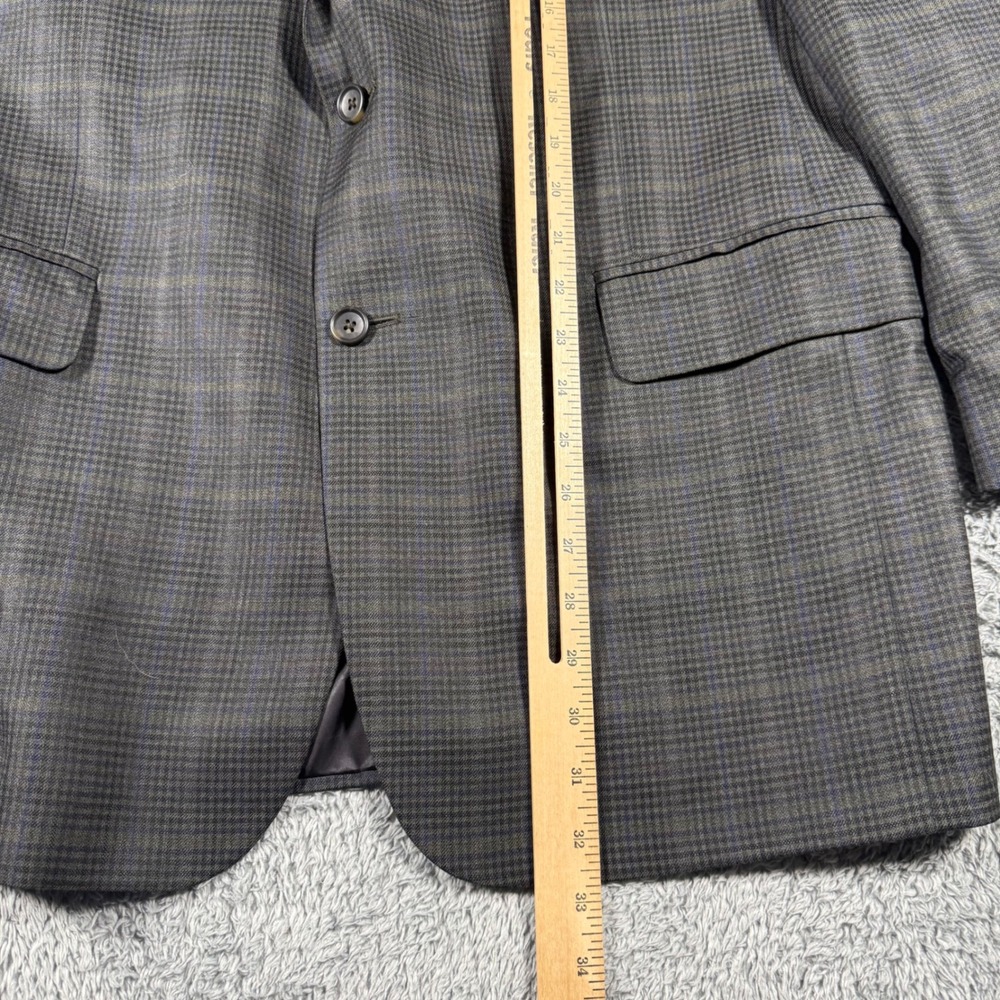 Jos. A. Bank Sport Coat Mens 44R Silk Wool Windowpane Multicolor Plaid Jacket - Picture 9 of 10